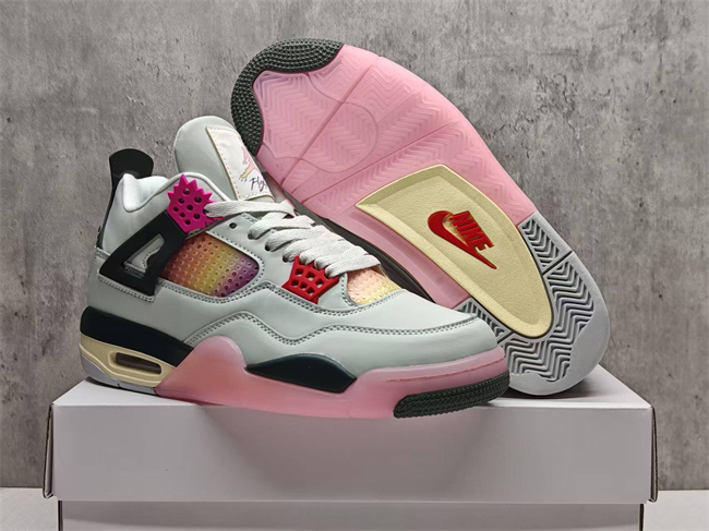 Men's White/Pink Hot Sale Running weapon Air Jordan 4 Shoes 0293