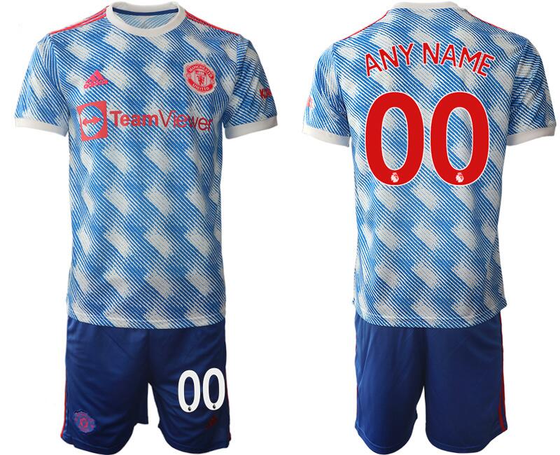 Men's Blue Manchester United Custom 2026 Soccer Jersey Suit