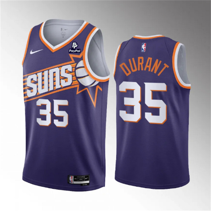 Youth Purple Phoenix Suns #35 Kevin Durant 2023 Icon Edition Stitched Basketball Jersey