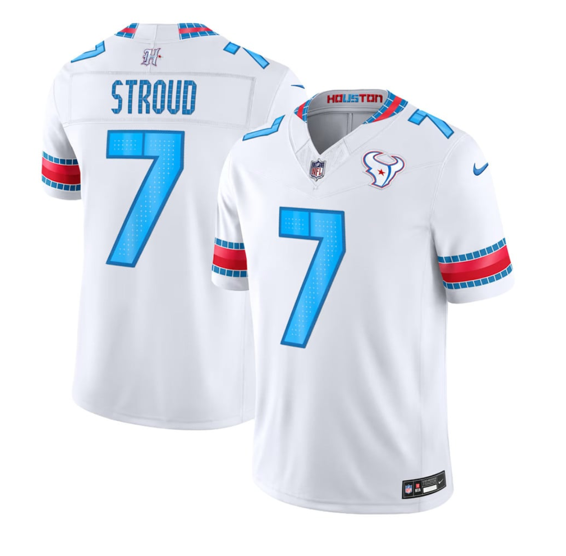 Men's White Houston Texans #7 C.J. Stroud 2026 F.U.S.E. 'HOUSTON/US' Rivalries Collection Limited Stitched Football Jersey