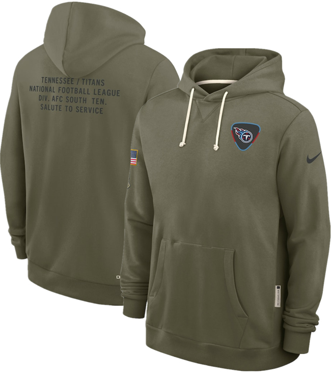 Men's Olive Tennessee Titans 2025 Salute to Service Pullover Hoodie