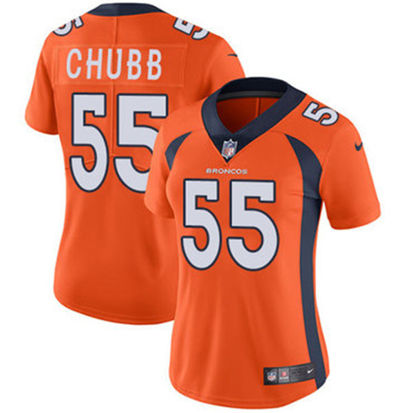 Women's Orange Denver Broncos #55 Bradley Chubb Vapor Untouchable Limited Stitched NFL Jersey(Run Small)