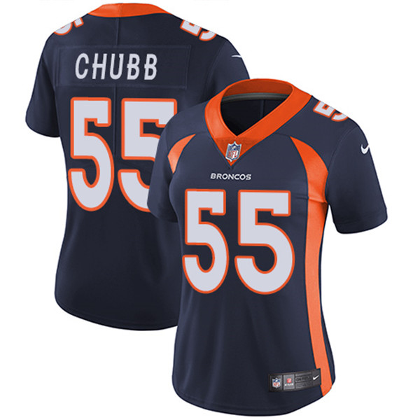 Women's Navy Denver Broncos #55 Bradley Chubb Vapor Untouchable Limited Stitched NFL Jersey(Run Small)
