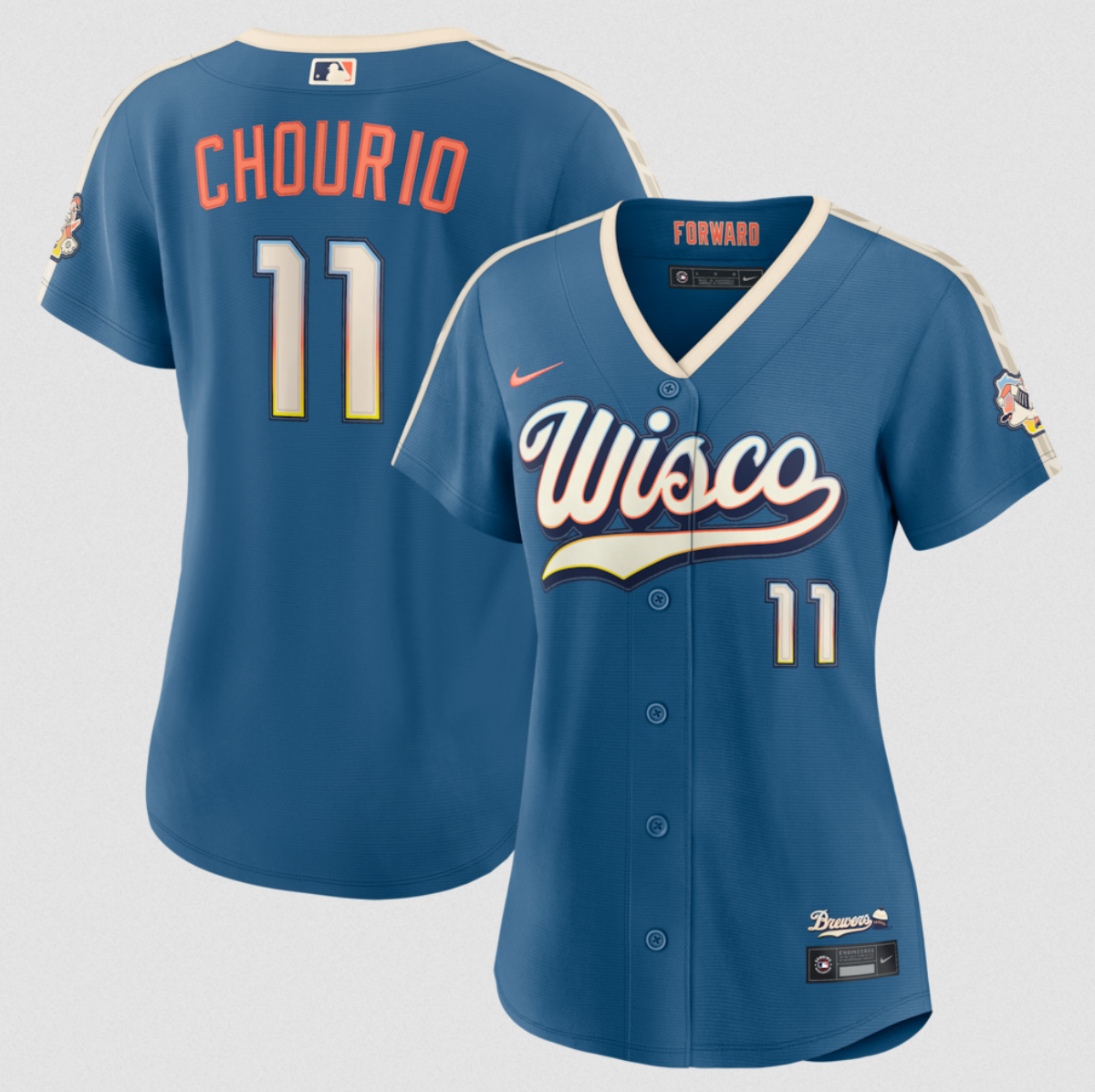 Women's Blue  Milwaukee Brewers #11 Jackson Chourio Mineral 2026 City Connect Stadium Stitched Baseball Jersey(Run Small)