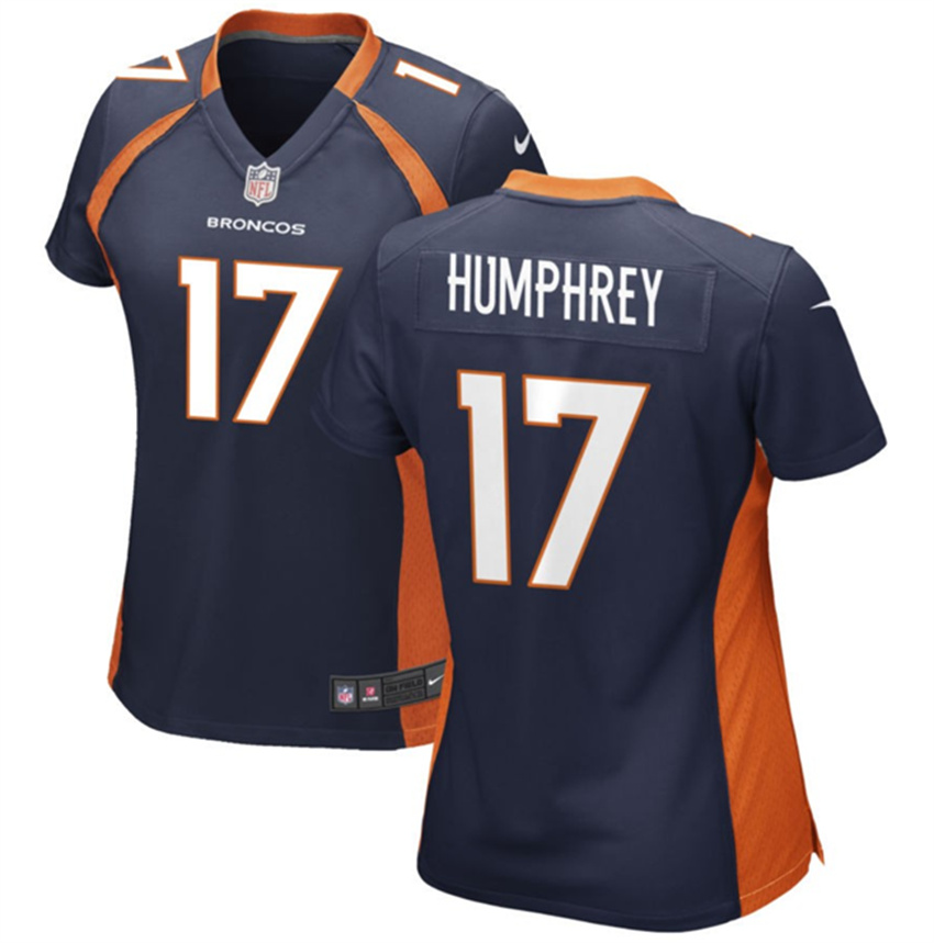 Women's Navy Denver Broncos #17 Lil'Jordan Humphrey Stitched Jersey(Run Small)