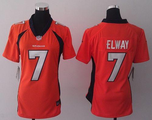 Nike Broncos #7 John Elway Orange Team Color Women's Stitched NFL New Elite Jersey