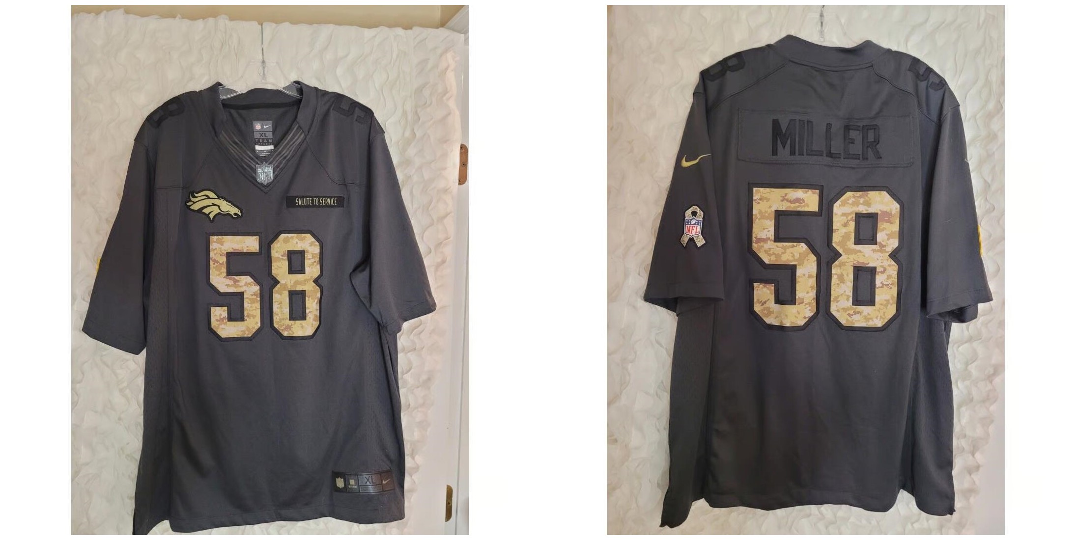 Women's Denver Broncos #58 Von Miller Salute to Service Stitched Jersey(Run Small)