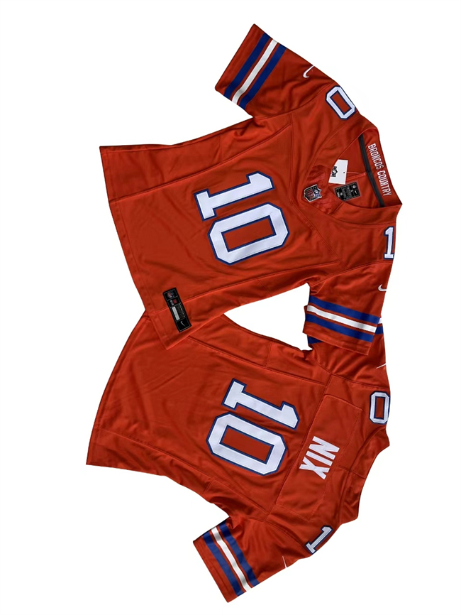 Women's Orange Denver Broncos #10 Bo Nix 2024 F.U.S.E Throwback Stitched Jersey(Run Small)
