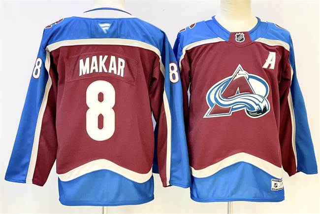 Youth Burgundy Colorado Avalanche #8 Cale Makar 2024-25 With A Patch Stitched Jersey