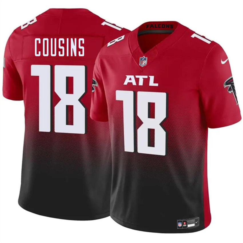 Youth Red/Black Atlanta Falcons #18 Kirk Cousins 2023 F.U.S.E. Vapor Untouchable Limited Stitched Football Jersey