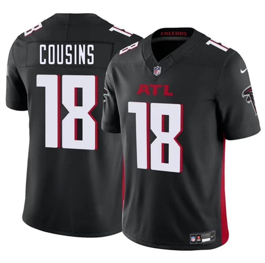 Youth Black Atlanta Falcons #18 Kirk Cousins 2023 F.U.S.E. Vapor Untouchable Limited Stitched Football Jersey