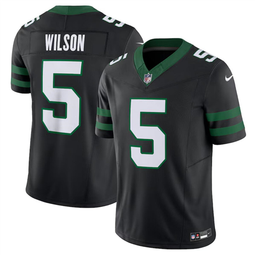 Youth Black New York Jets #5 Garrett Wilson 2024 F.U.S.E. Vapor Limited Stitched Jersey