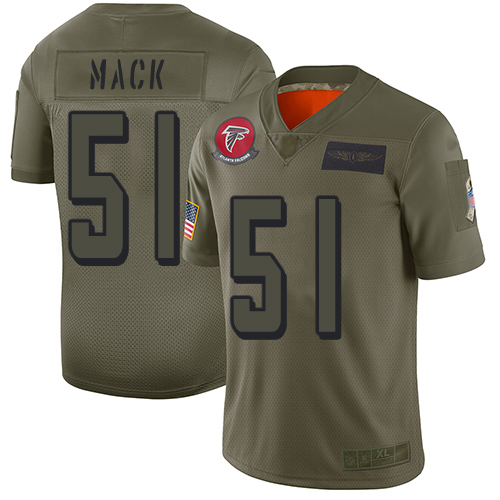 Nike Falcons #51 Alex Mack Camo Youth Stitched NFL Limited 2019 Salute to Service Jersey
