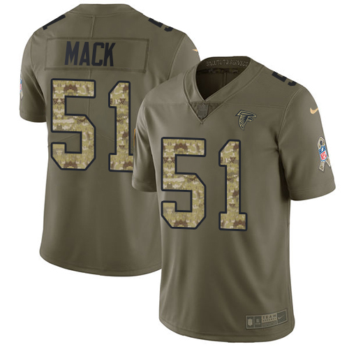 Nike Falcons #51 Alex Mack Olive/Camo Youth Stitched NFL Limited 2017 Salute to Service Jersey