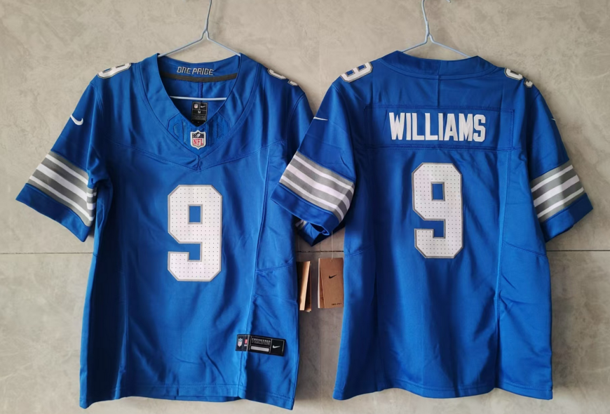Youth Blue Detroit Lions #9 Jameson Williams 2025 F.U.S.E. Vapor Limited Stitched Jersey