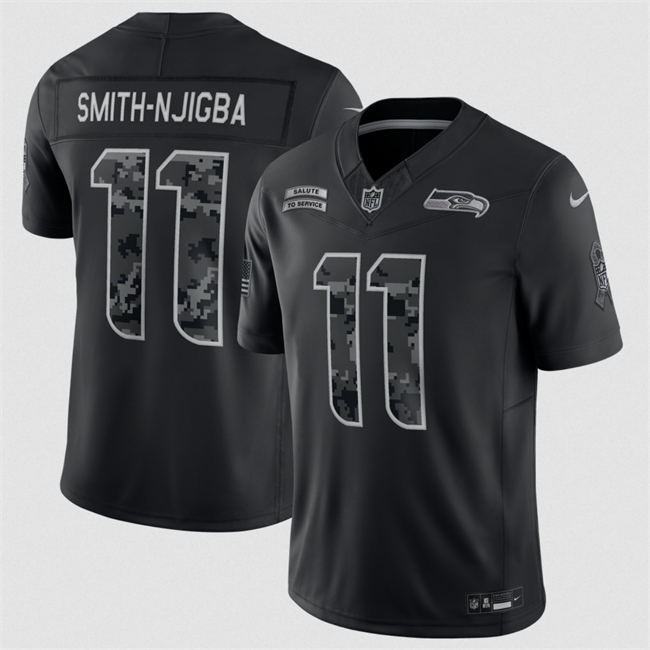 Youth Black Seattle Seahawks #11 Jaxon Smith-Njigba 2026 Salute to Service Limited Stitched Football Jersey(Run Small)