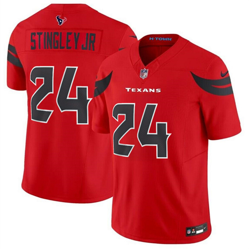 Youth Red Houston Texans #24 Derek Stingley Jr. 2024 Alternate F.U.S.E Vapor Stitched Football Jersey