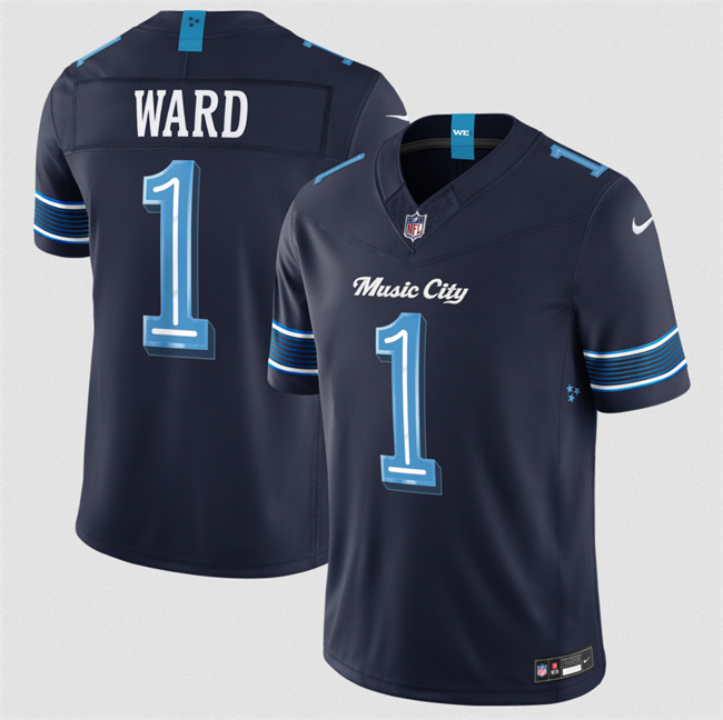Youth Navy Tennessee Titans #1 Cameron Ward 2026 F.U.S.E. 'Music City' Rivalries Collection Limited Stitched Football Jersey