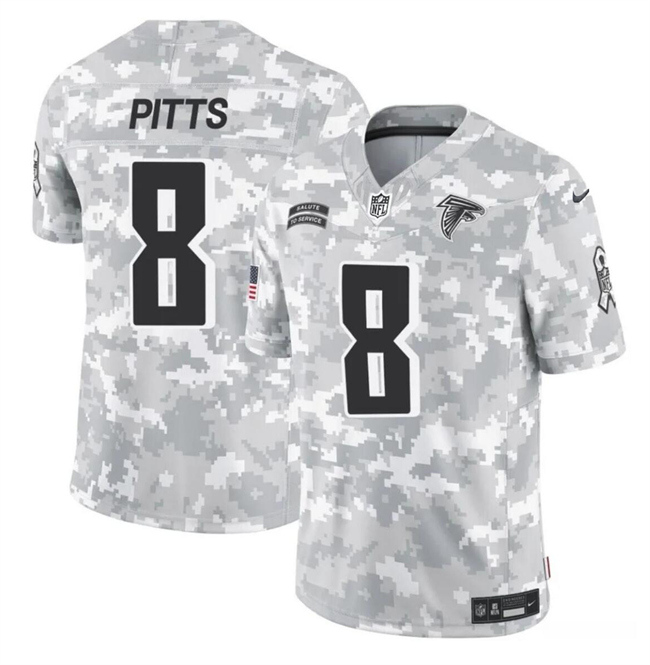 Youth Arctic Camo Atlanta Falcons #8 Kyle Pitts 2024 F.U.S.E Salute to Service Limited Stitched Football Jersey