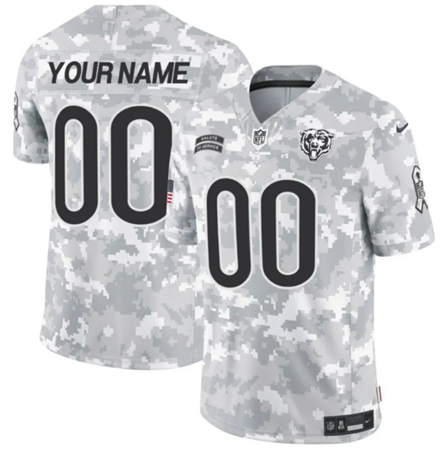 Youth Arctic Camo Chicago Bears Active Player Custom 2024 F.U.S.E Salute to Service Limited Stitched Football Jersey