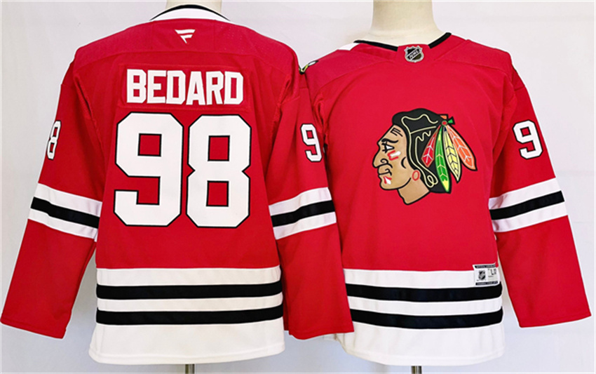 Youth Red Chicago Blackhawks #98 Connor Bedard 2024 Stitched Hockey Jersey