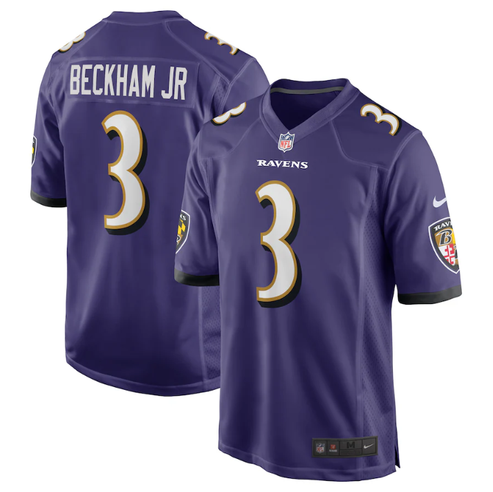 Youth Purple Baltimore Ravens #3 Odell Beckham Jr. Stitched Game Jersey