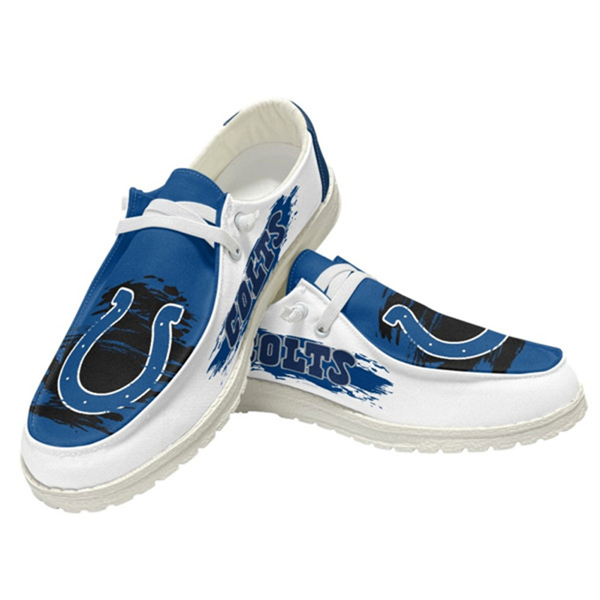 Women's Indianapolis Colts Loafers Lace Up Shoes 001 (Pls check description for details)