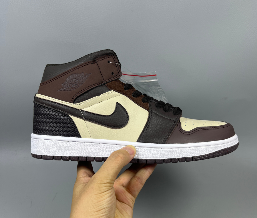 Men's Brown/Cream Running Weapon Air Jordan 1 Shoes 0652