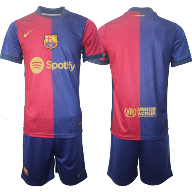 Men's Blue/Red Barcelona Custom 2024-25 Home Soccer Jersey Suit