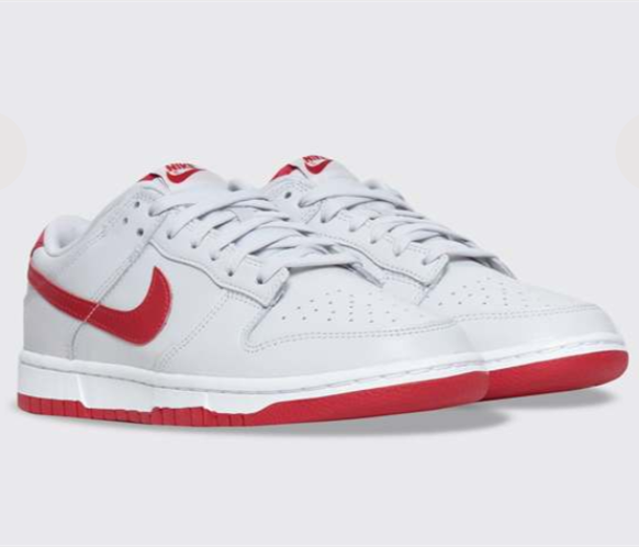 Women's Dunk Low White/Red Shoes 0135