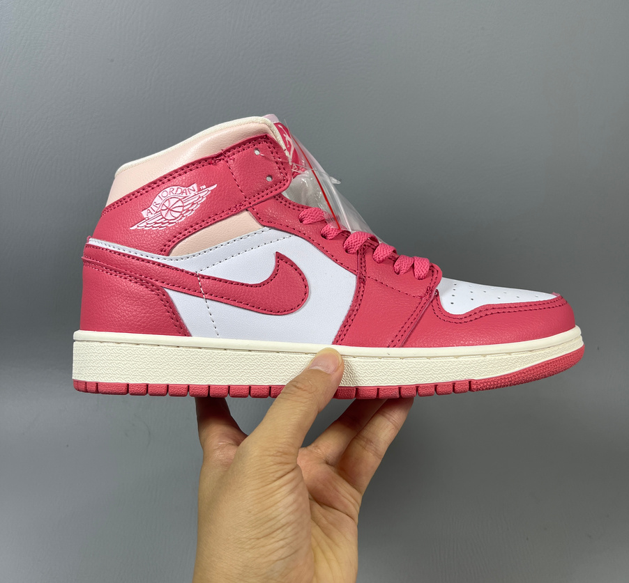Women Red/White Running Weapon Air Jordan 1 Shoes 488
