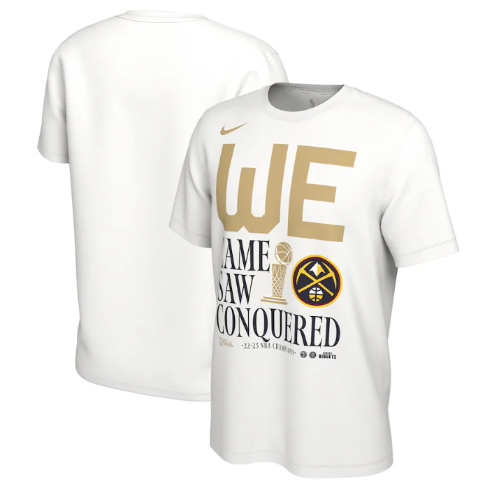 Men's White Denver Nuggets 2023 Finals Champions Celebration Parade T-Shirt