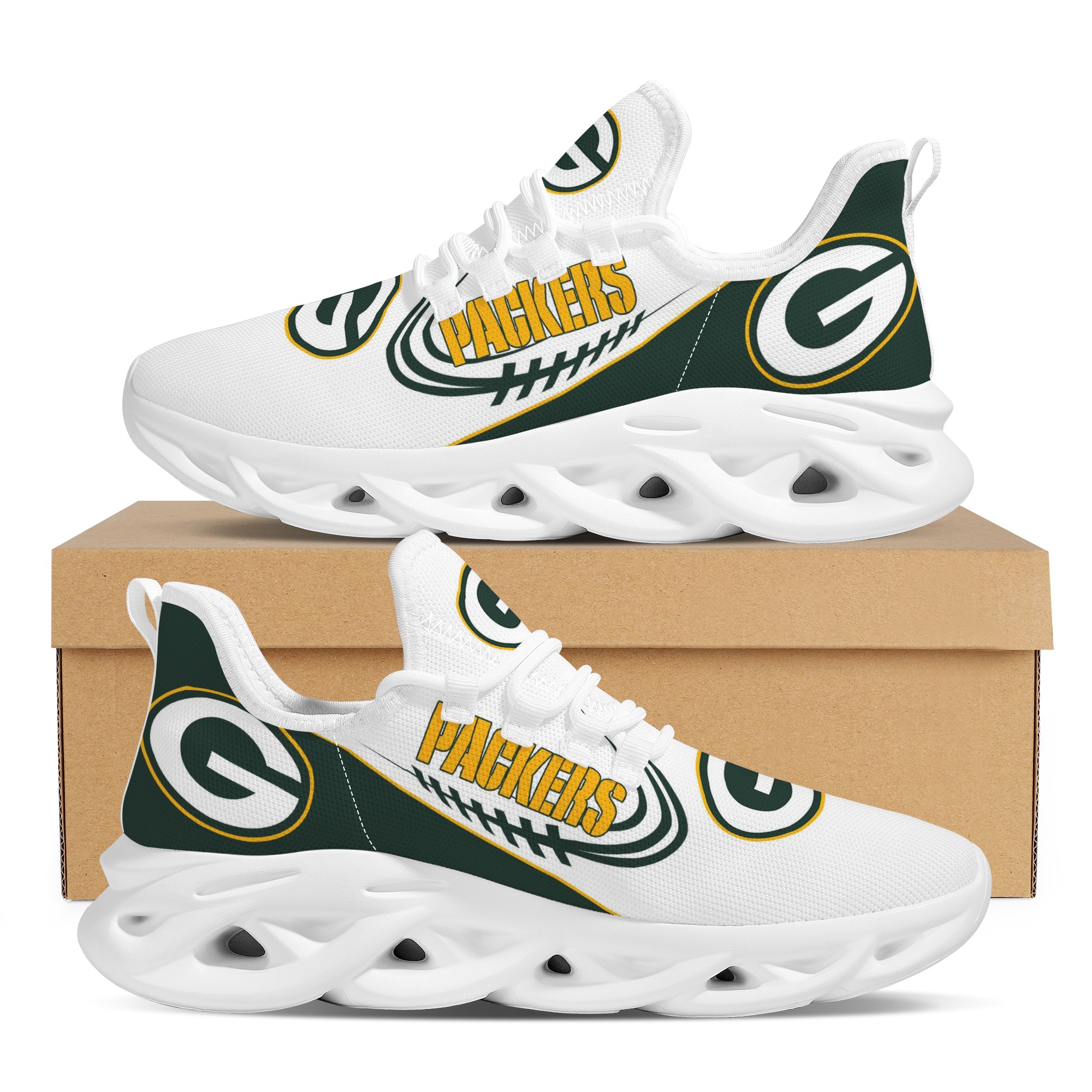 Men's Green Bay Packres Flex Control Sneakers 006